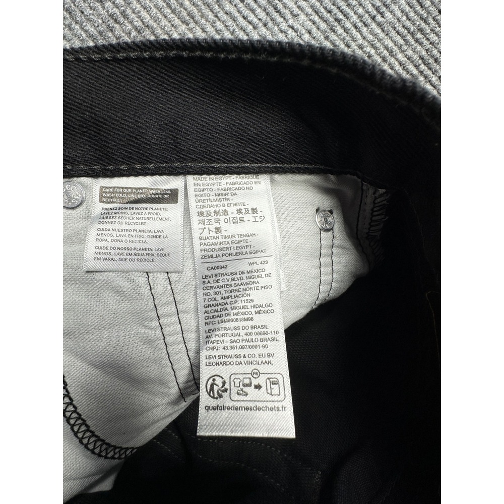 Levi's 505 Jeans Mens 29x32 (Fits 29x31) Black Regular Fit Straight Leg Denim - Picture 5 of 9